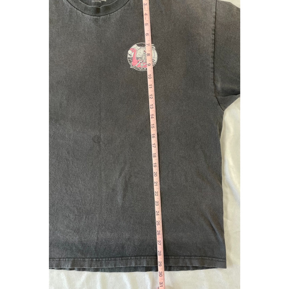 RSQ 2XL Skeleton Flamingo Graphic Tee Washed Black All Washed Up Shirt - Picture 6 of 6